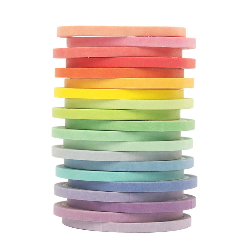 VIVIQUEN Washi Tape Set 40 Rolls Masking Tape Pack Colorful Decorative Thin Tapes Fit DIY