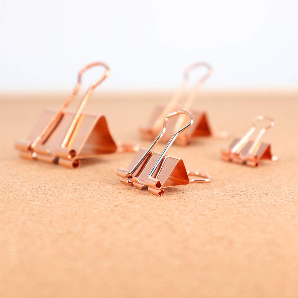 YOPINK Binder Clip Paper Clamps, Assorted Sizes (Mini, Small, Medium, Large), 100 Pcs Clips for