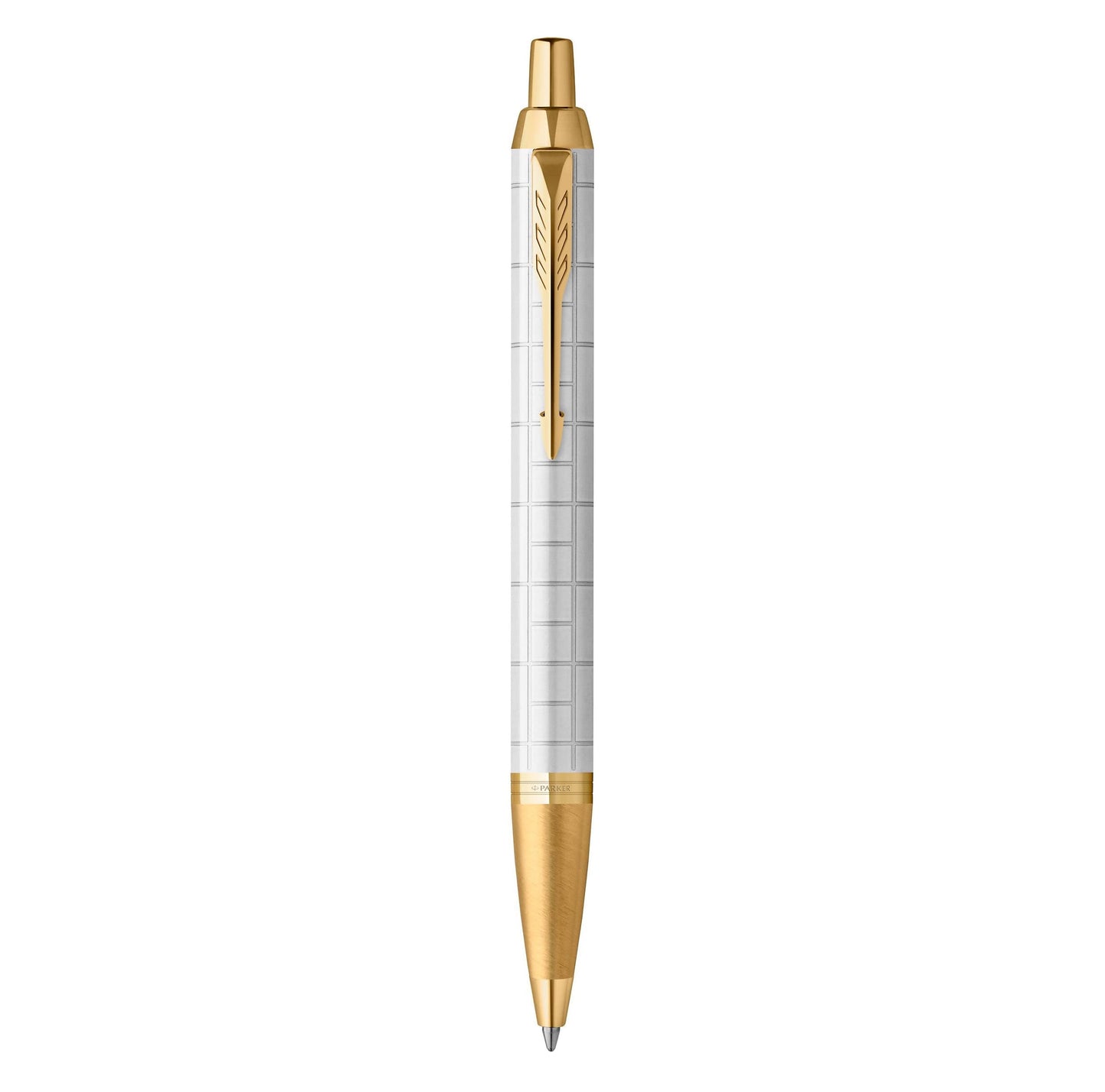 Parker IM Ballpoint Pen | Premium Pearl Lacquer with Gold Trim | Medium Point with Blue Ink Refill