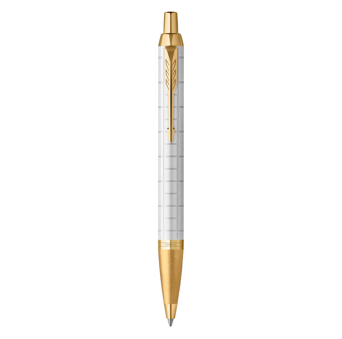 Parker IM Ballpoint Pen | Premium Pearl Lacquer with Gold Trim | Medium Point with Blue Ink Refill