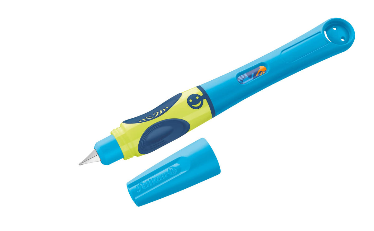 Pelikan Griffix Learner's Fountain Pen for Right-Handed Users, Neon Fresh Blue, Pack of 1 on