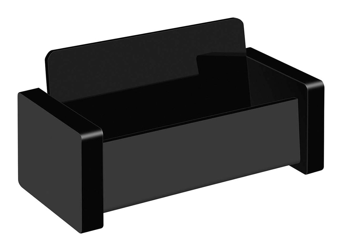 'Wedo 634401 Black Office Acrylic Glass Business Card Holder with Rubber Feet for Cards up to 9 cm
