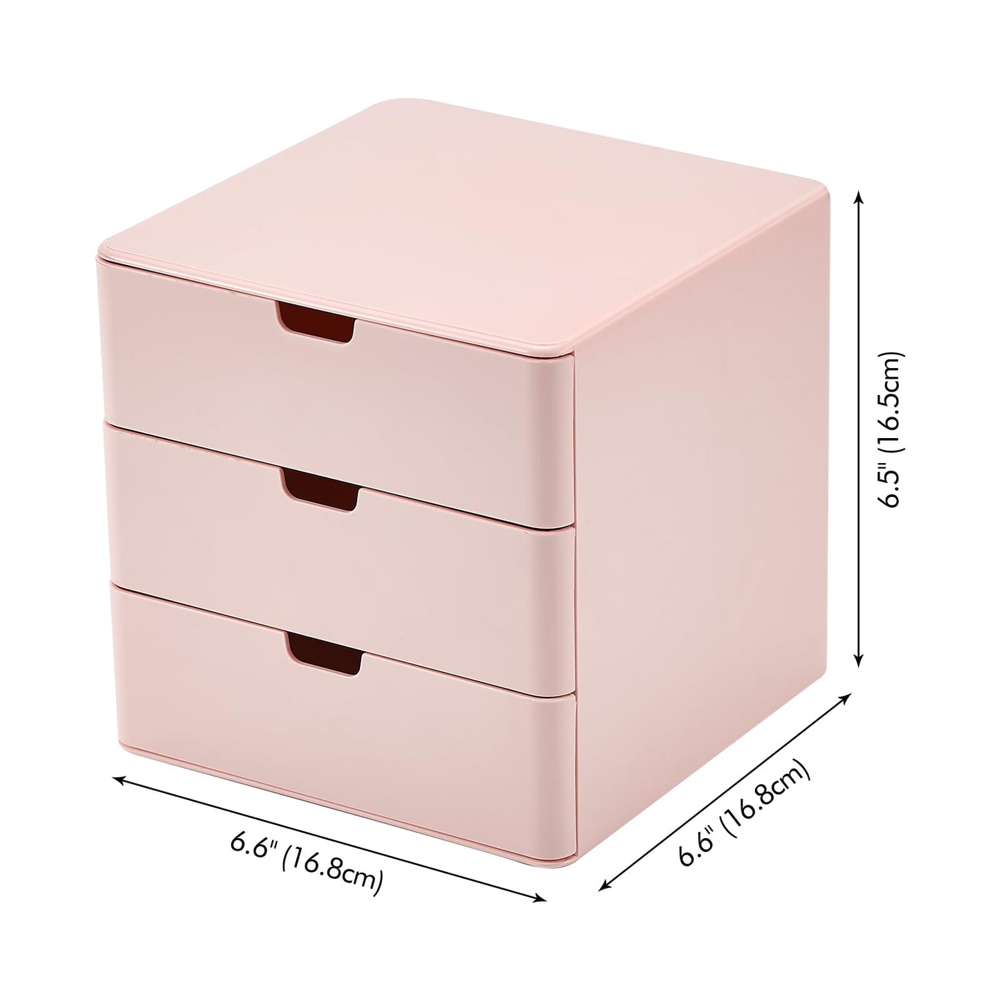 Dalanpa 3-Drawer Vanity Organizer, Compact Storage Organization Drawers Small Size Pink