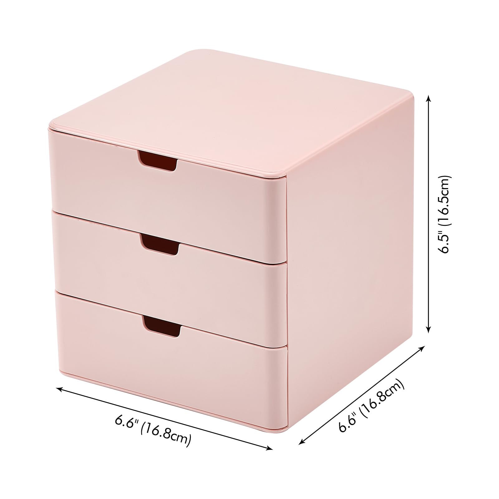 Dalanpa 3-Drawer Vanity Organizer, Compact Storage Organization Drawers Small Size Pink