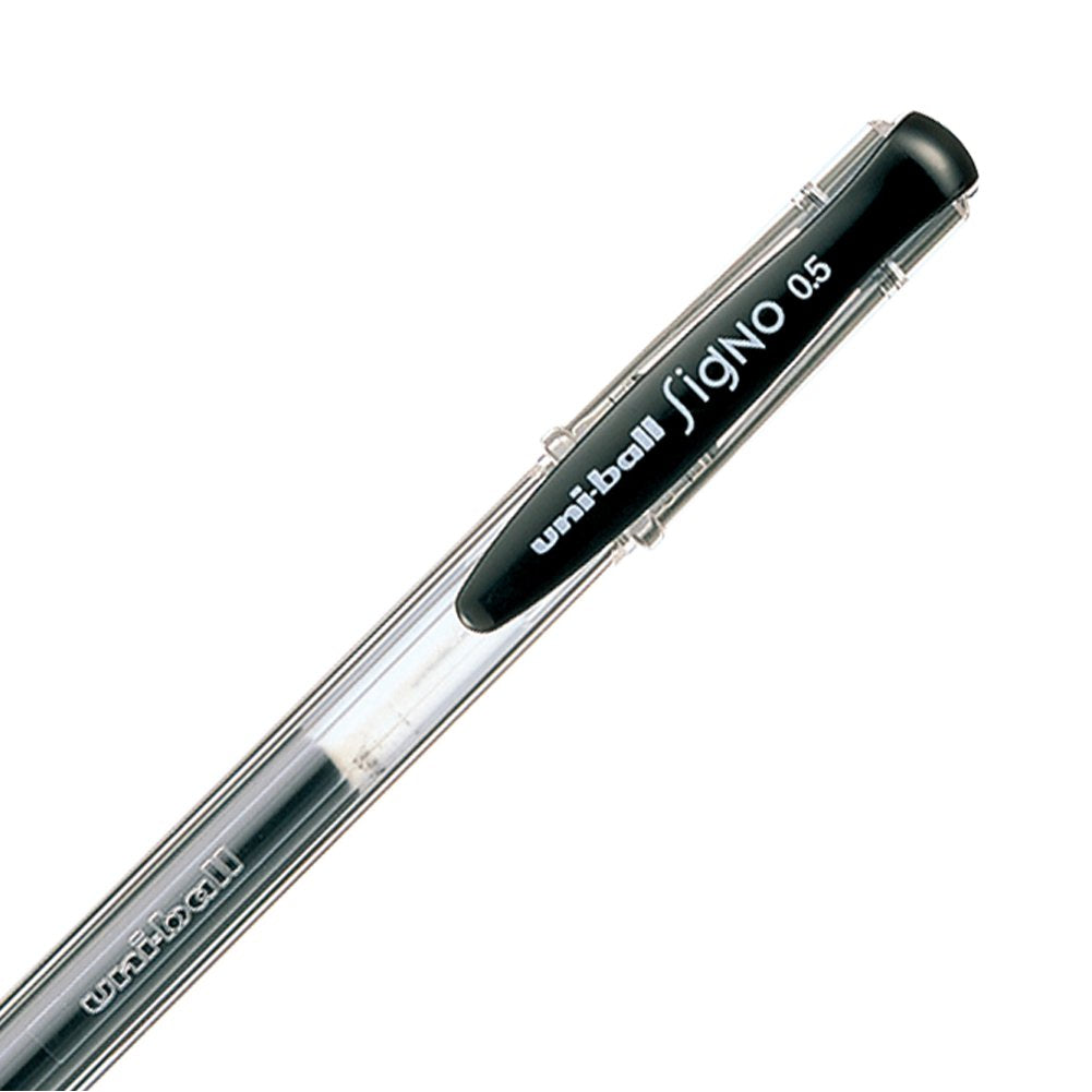 Mitsubishi Pencil Signo UM1005P.24 Gel Ink Ballpoint Pen, Standard, 0.5, Black, 5 Pieces