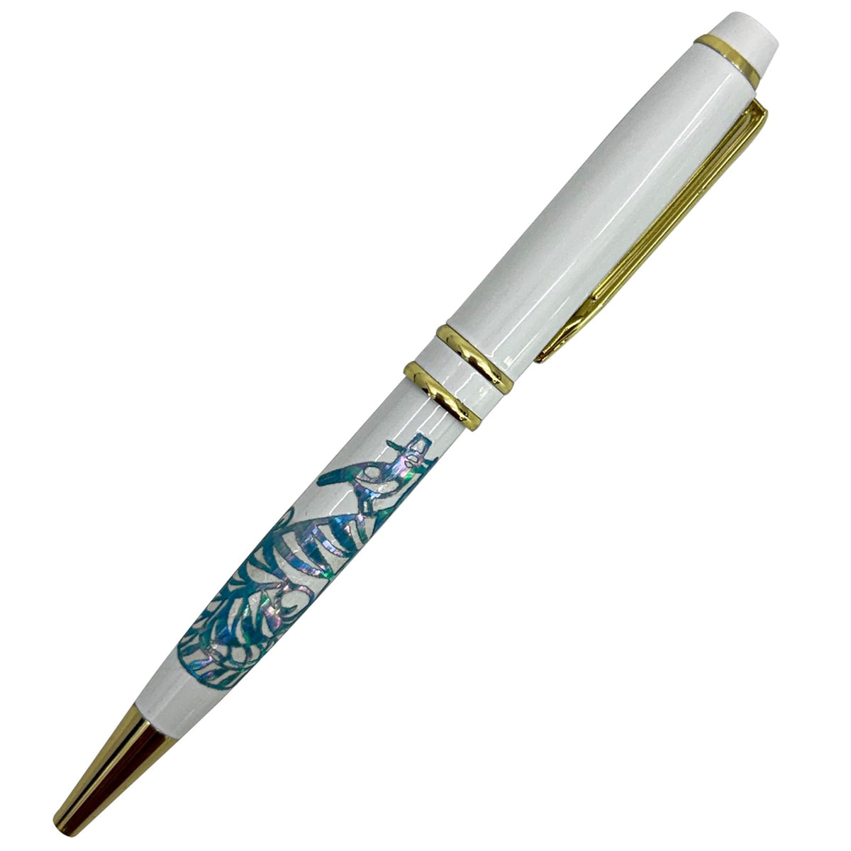 Nacreh Inlay Mother of Pearl Design Handmade Ballpoint Pen Retractable Executive Gift Rollerball
