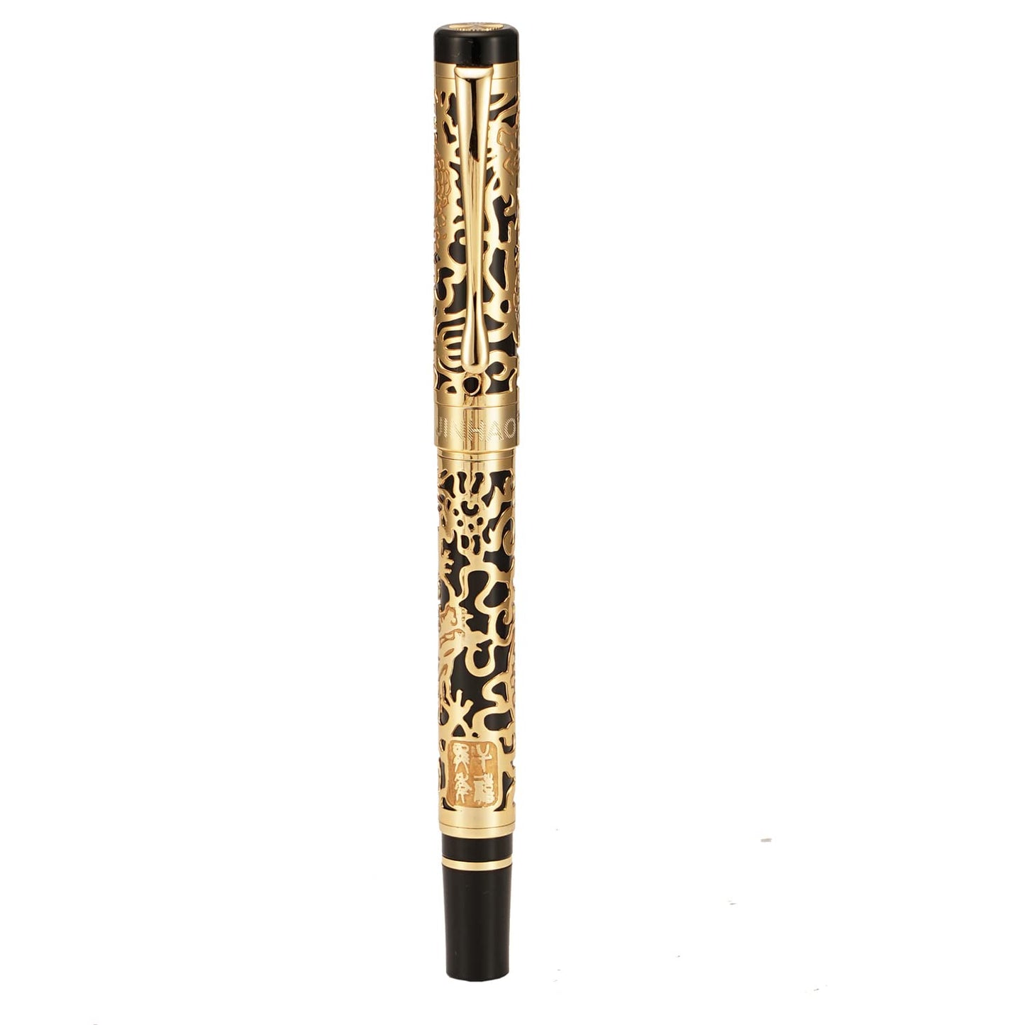 Vintage Jinhao 5000 Metal Fountain Pen Fine Nib 0.5mm Advanced Beautiful Dragon Texture Carving