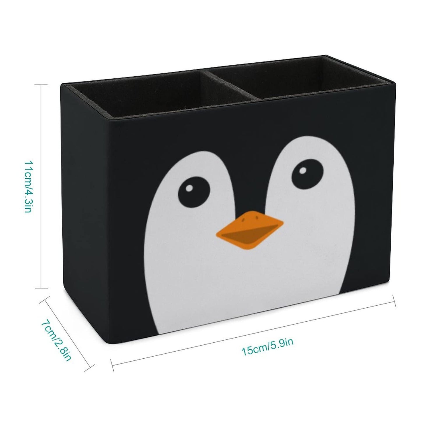 Niapessel Pencil Holder for Desk, Cute Penguin Face Pen Holder Storage Desktop Pen Organizer Desk