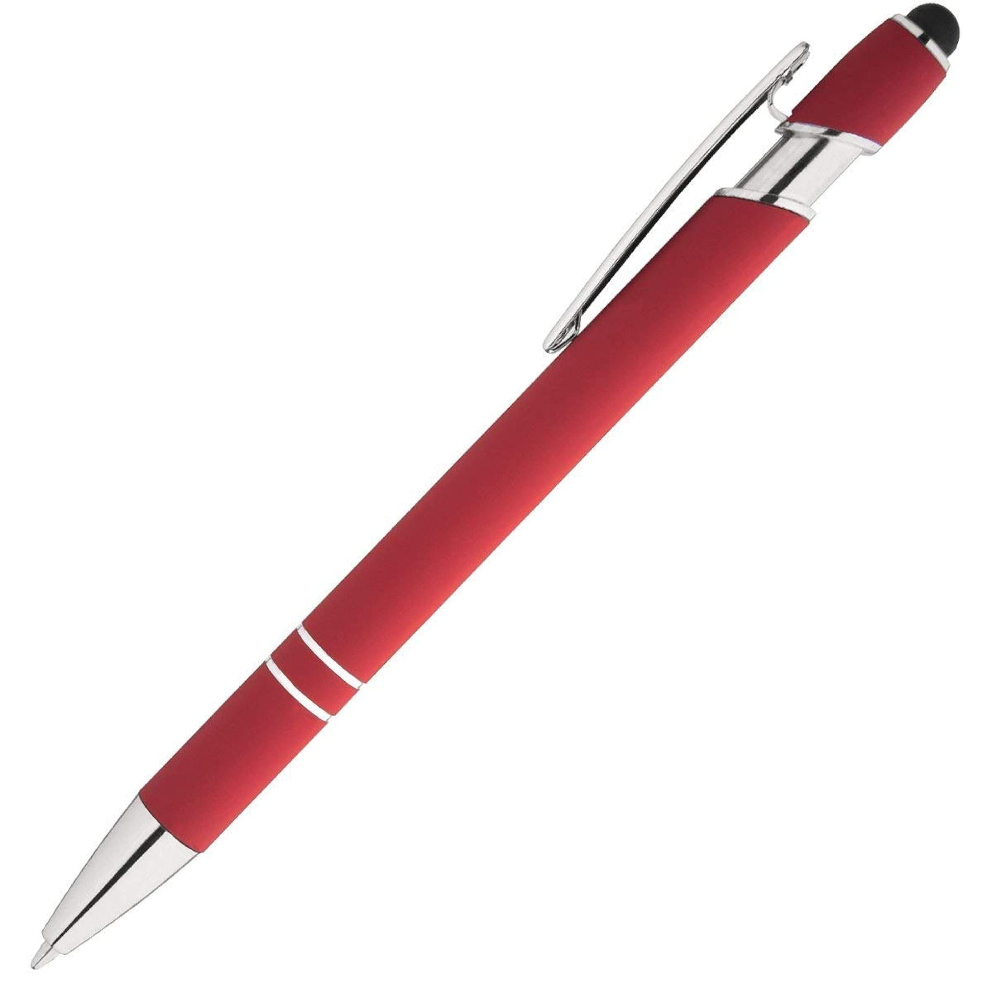 Express Pencils Rainbow Rubberized Soft Touch Ballpoint Pen with Stylus Tip is a stylish, premium