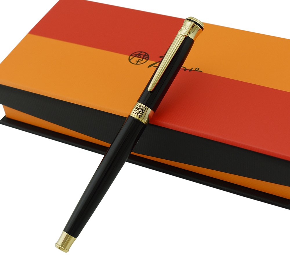 Lanxivi Picasso 903 Fountain Pen Fine Nib Sweden Flower King on Top with Pen Box Set Black Color