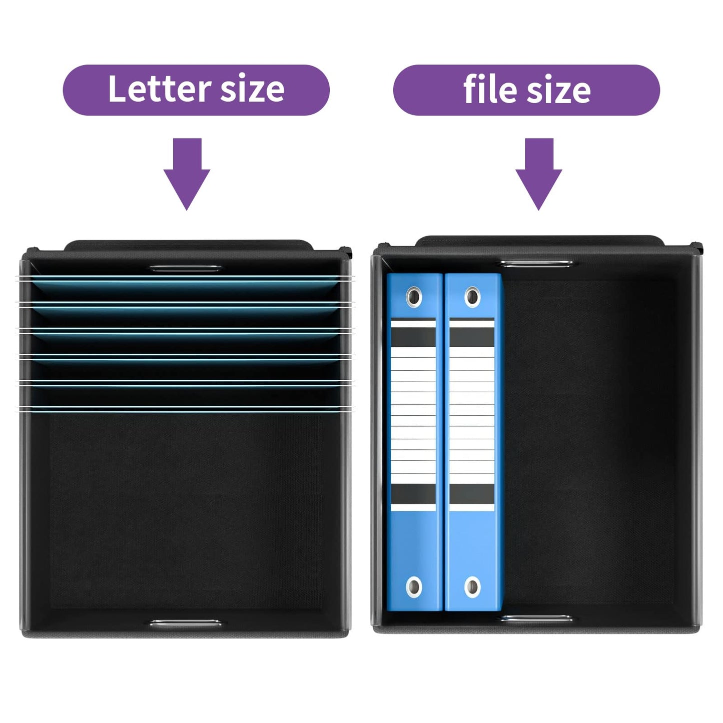 Huolewa File Organizer Box with Lids, Collapsible File Folder Organizer