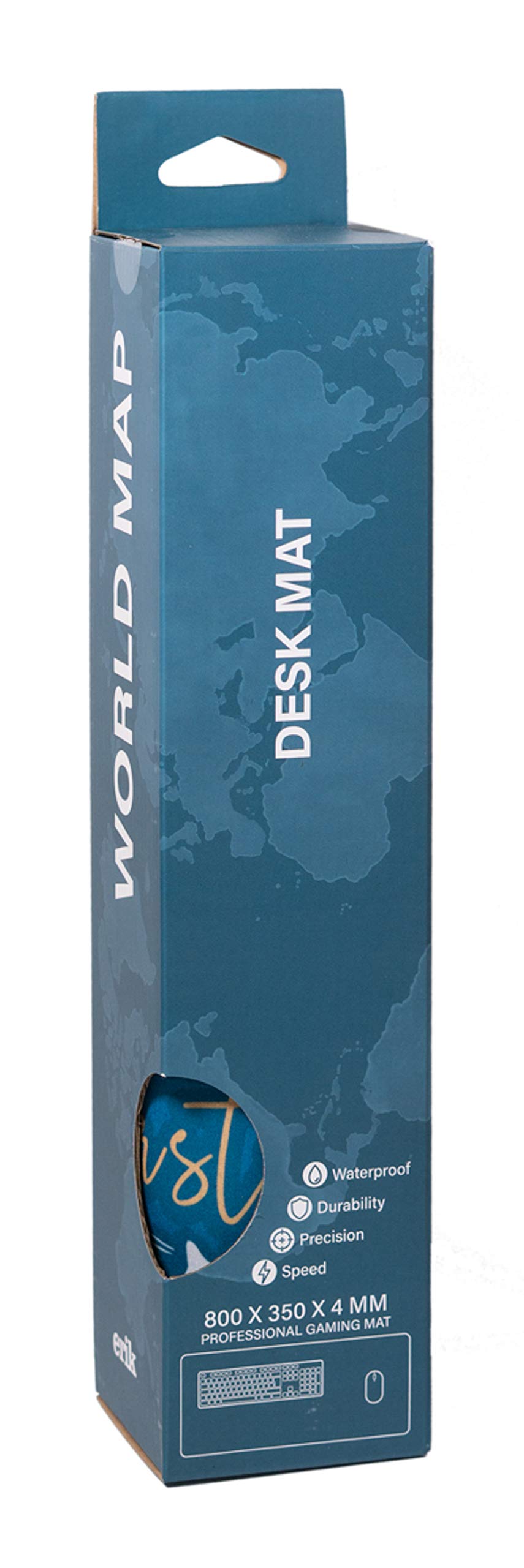 Official World Map Mouse Mat - Desk Pad - 31.5" x 13.78" Non-Slip Rubber Base Mouse Pad, Gaming