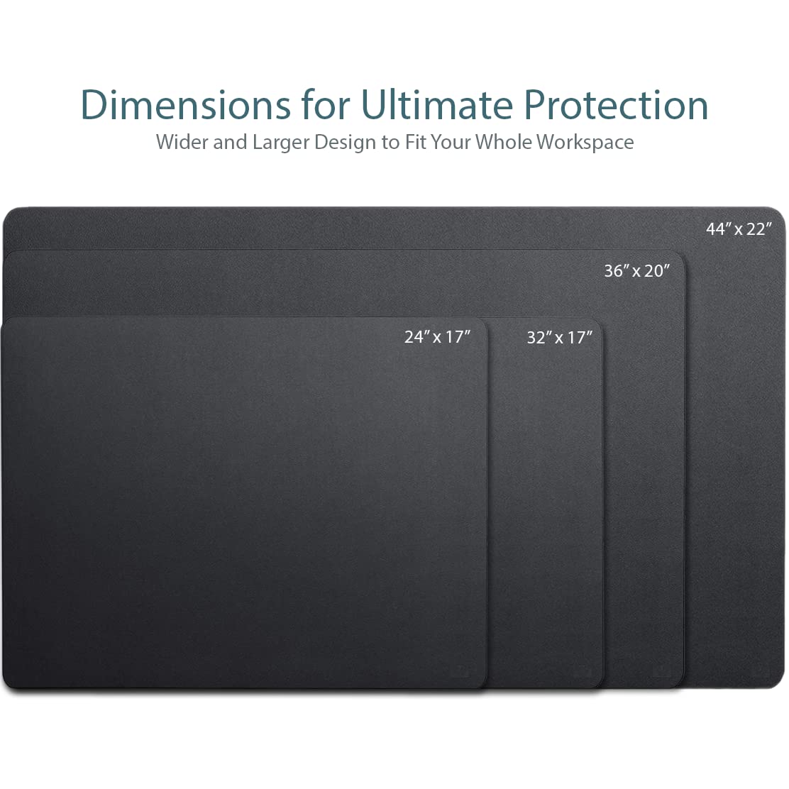 Vine Creations Leather Desk Mat 24" x 17", Desk Protector, PU Leather Desk Pad, Small Desk Pad Mat