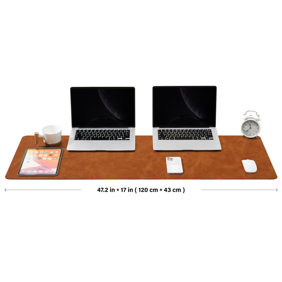 Distressed Leather Desk Mat - Non-Slip PU Desk Pad for Office and Home - Desk Organization and