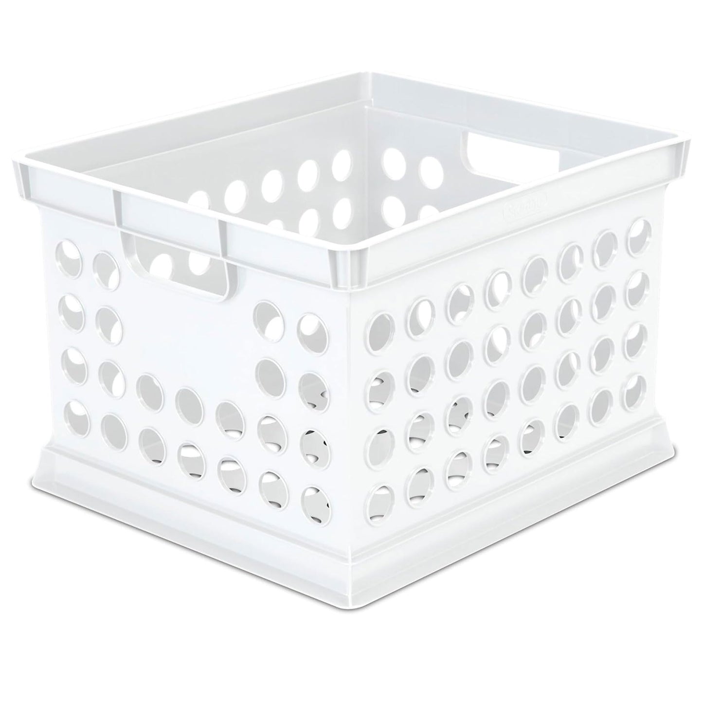 Sterilite Storage Crate Bin File Organizer for Home & Office, White, 6-Pack