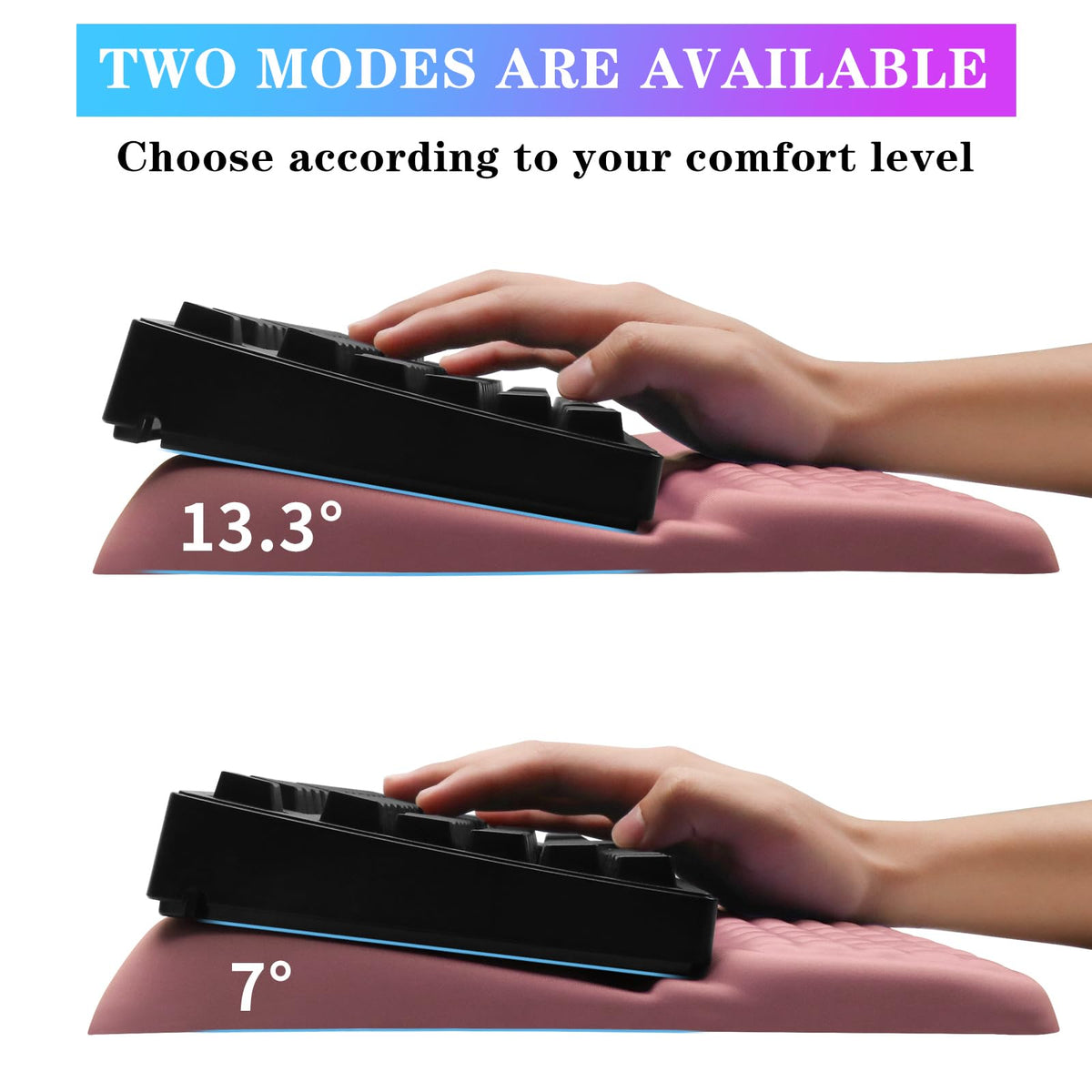 Computer Keyboard Stand with Wrist Rest, Ergonomic Tilted Keyboard Holder - Keyboard Riser with