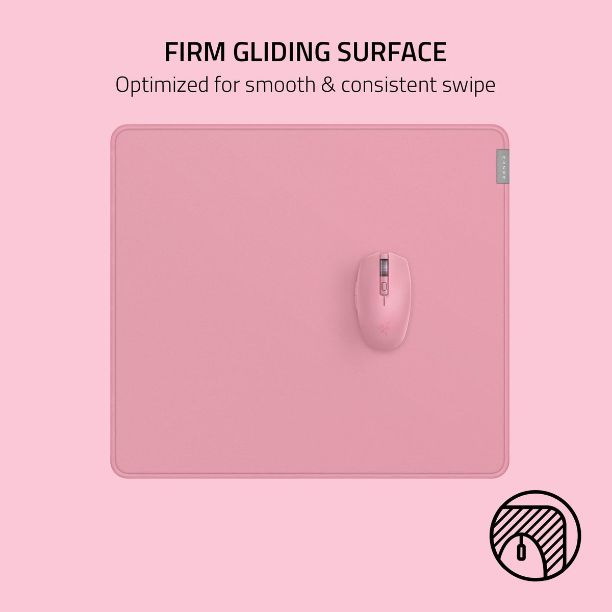 Razer Strider Hybrid Mouse Mat with a Soft Base & Smooth Glide, Pink
