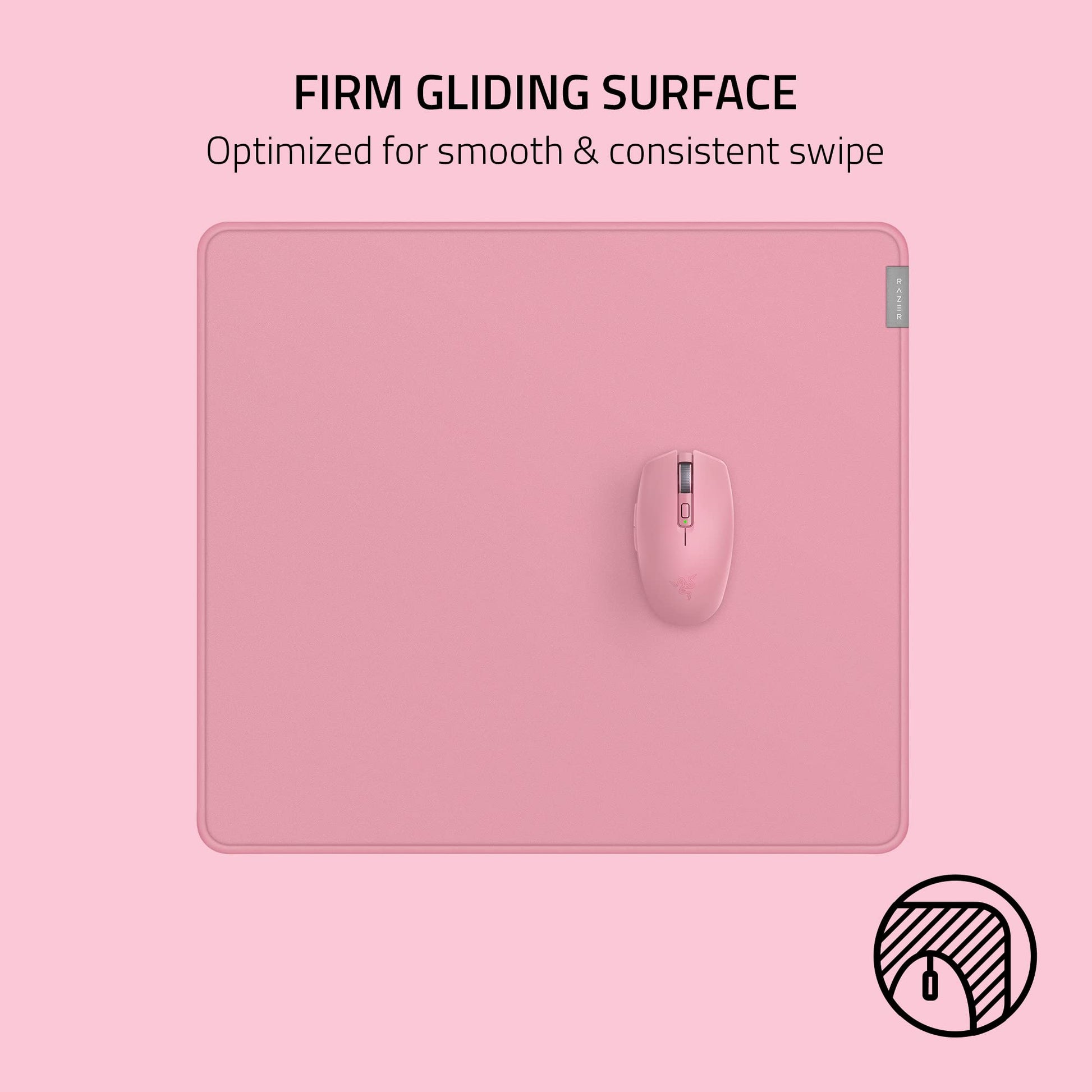 Razer Strider Hybrid Mouse Mat with a Soft Base & Smooth Glide, Pink
