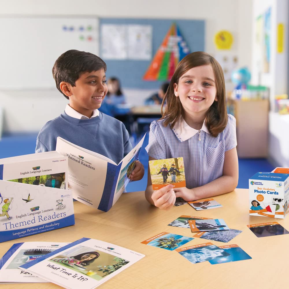 Learning Resources Basic Vocabulary Photo Cards, Vocabulary/Phonics Learning, Educational Games for