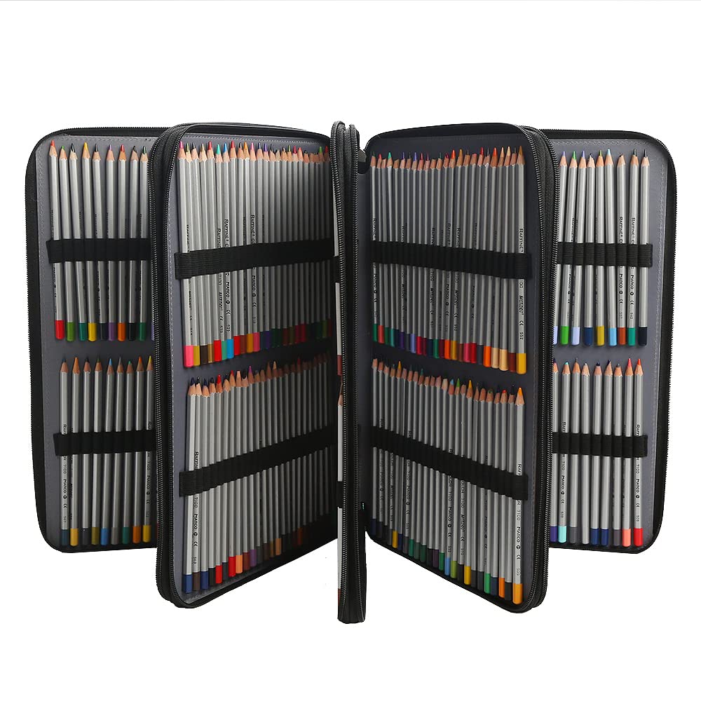 Lbxgap 384 Slots Pencil Case, 4-Layer Organizer with Shoulder Strap