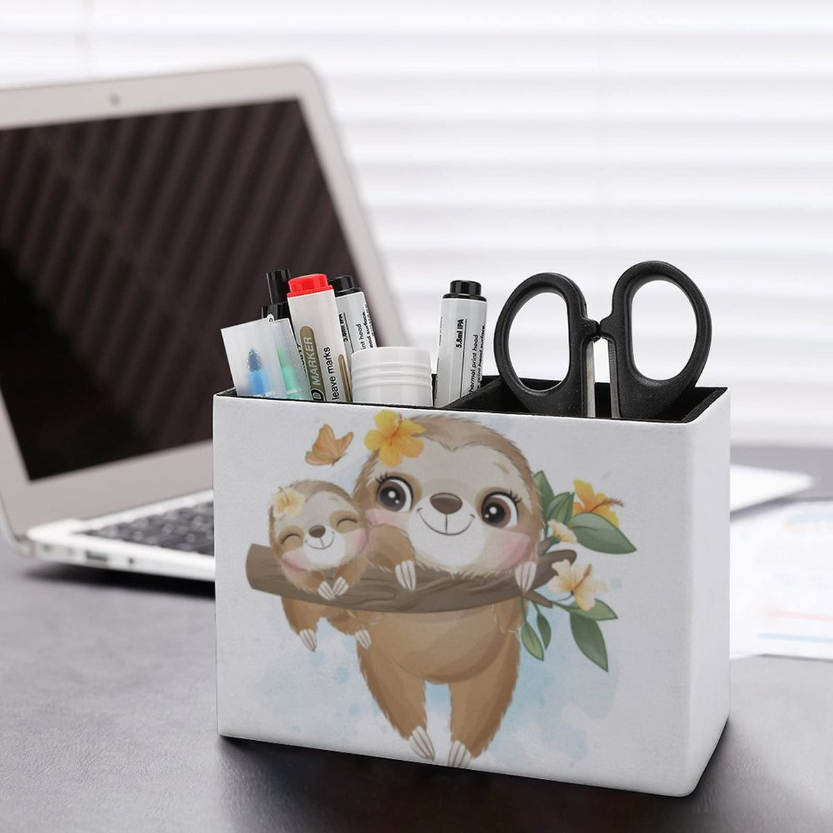 Niapessel Pencil Holder for Desk, Cute Little Sloth Pen Holder Storage Desktop Pen Organizer Desk