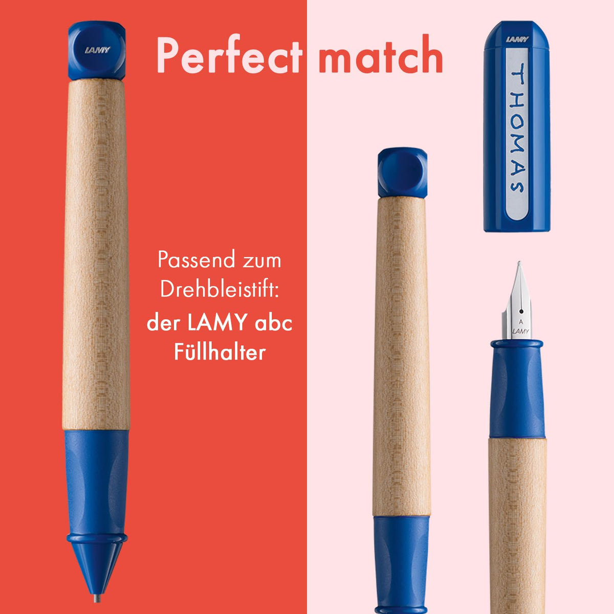 LAMY abc blue - child-friendly Mechanical Pencil for writing beginners with ergonomic grip & robust