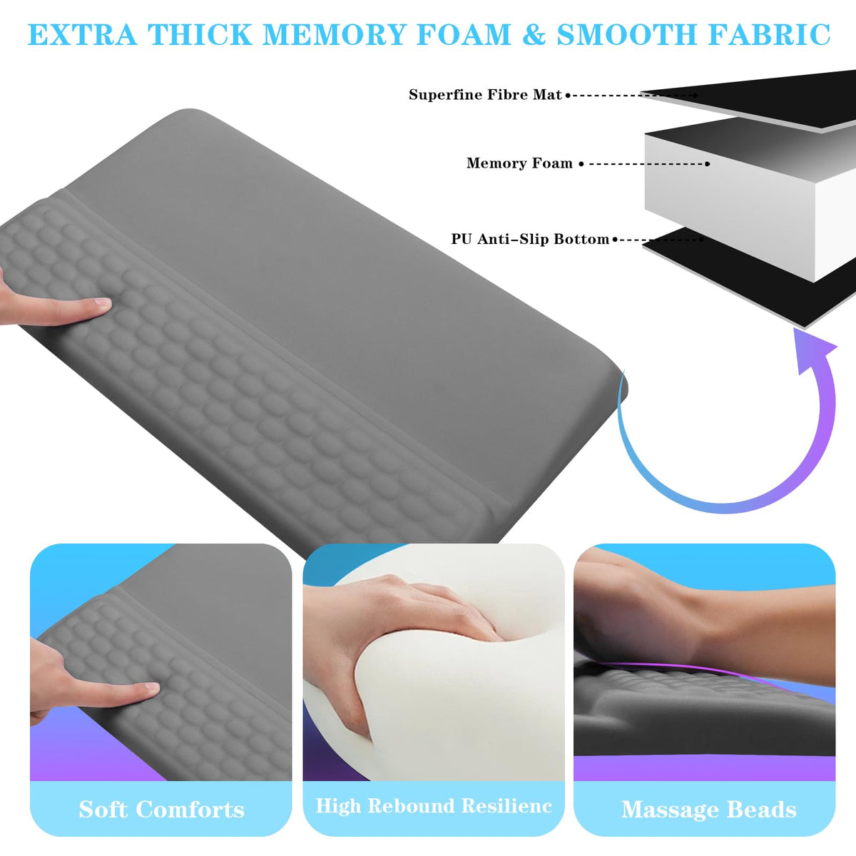Computer Keyboard Stand with Wrist Rest, Ergonomic Tilted Keyboard Holder - Keyboard Riser with