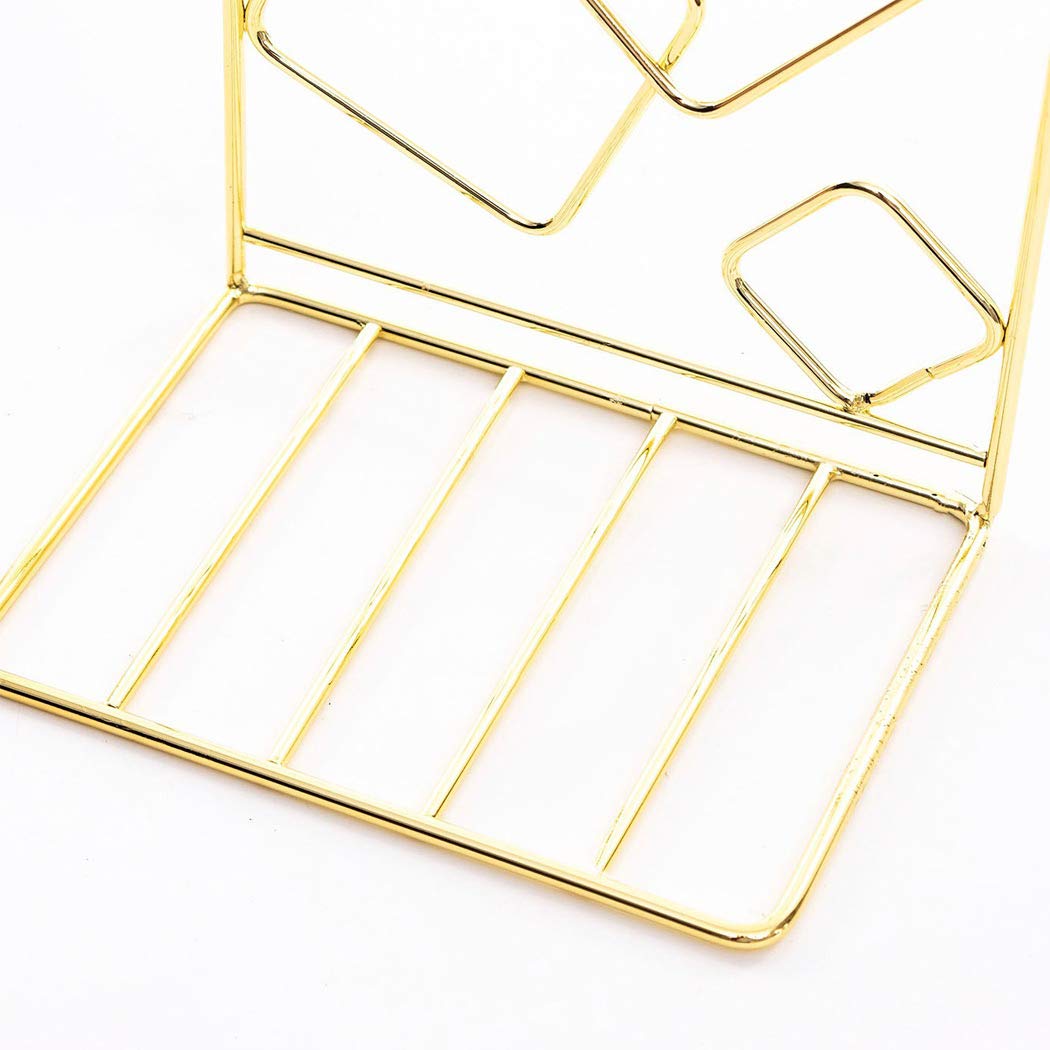 SIPLIV Creative Minimalist Style Bookends Metal Adjustable Books Holder Stand Book Rack Desk