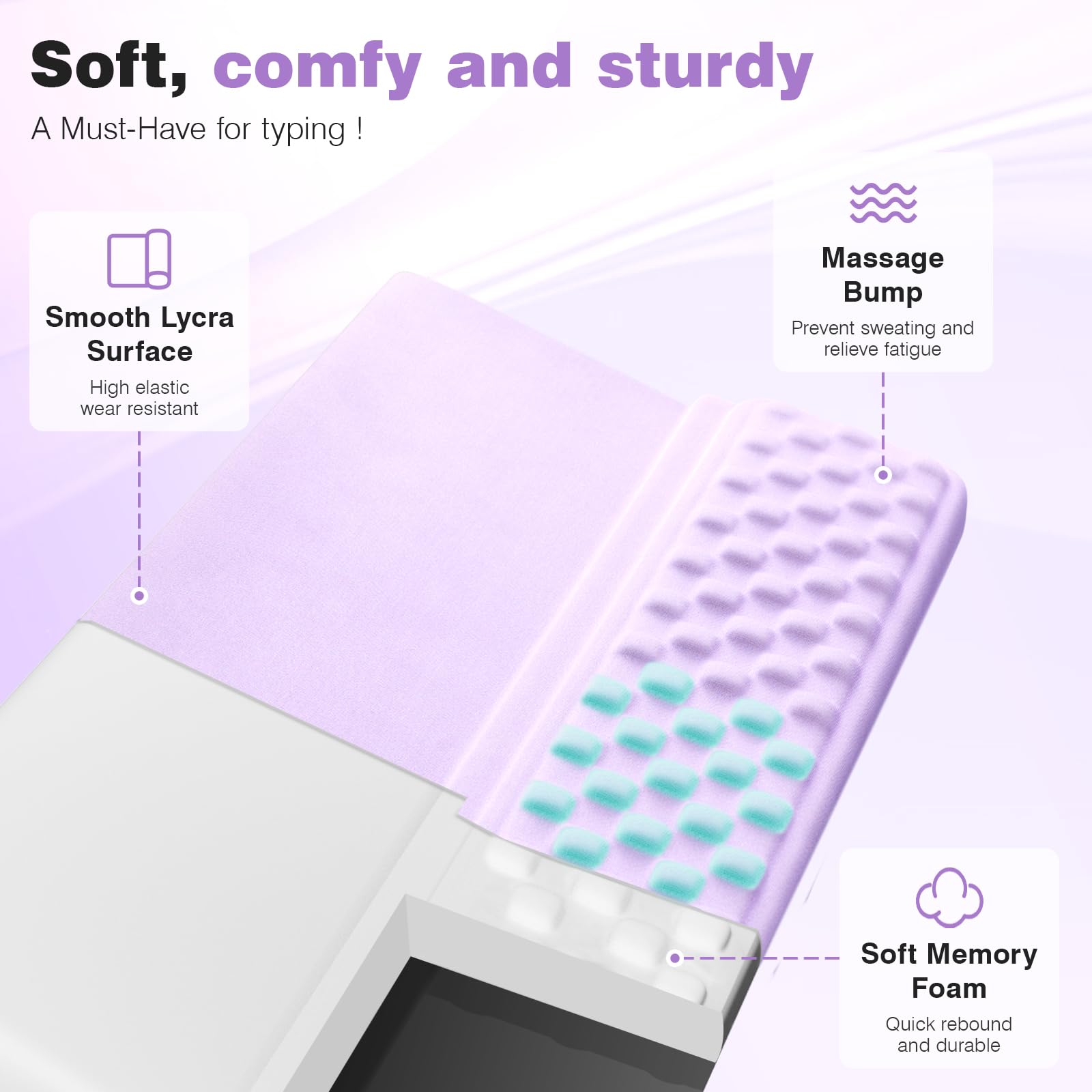 Ospelelf Keyboard Wrist Rest Pad, Comfy Ergonomic Keyboard Stand Riser Holder, Computer Wrist