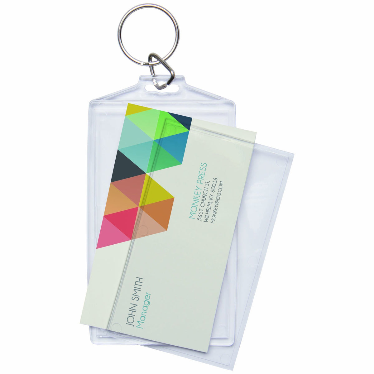 Snapins Acrylic Photo Snap-in Business Card Size Keychain - Pack of 25
