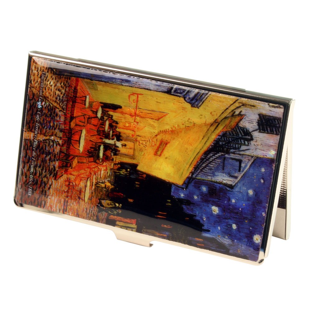Mother of Pearl Cafe Terrace at Night by Van Gogh Painting RFID Blocking Protection Business Credit