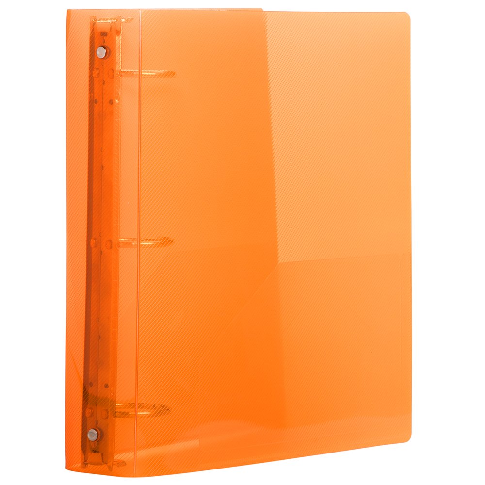 JAM PAPER Plastic 2 inch Binder - Orange 3 Ring Binder - Sold Individually