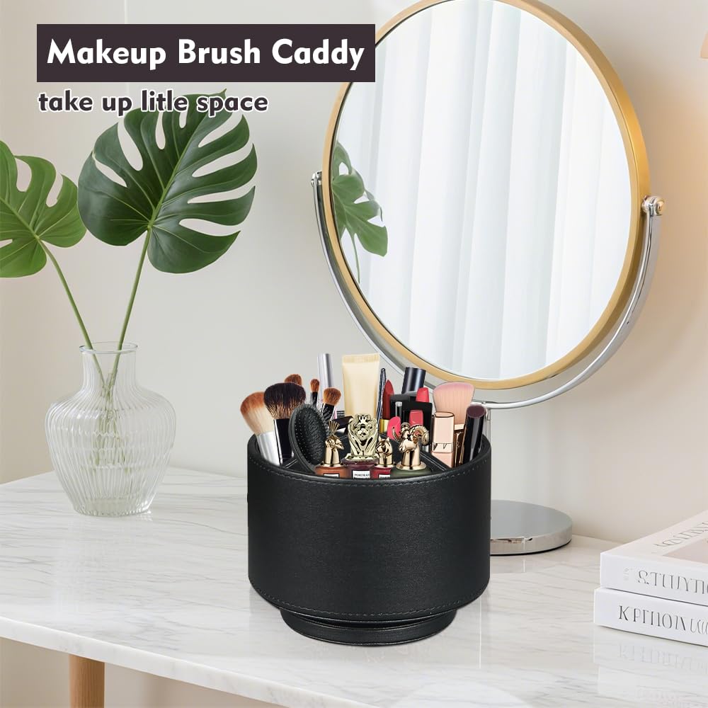 360°Rotatable TV Remote Control Holder with 4 Compartments Desk Accessories