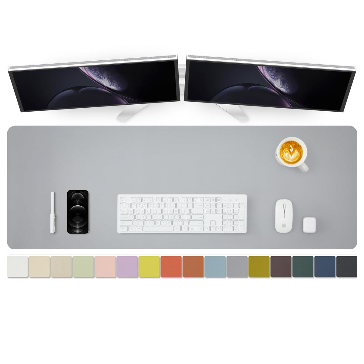 Large Desk Mat - 47.2"x 17" Non-Slip PU Desk Pad for Office and Home - Ideal for Large Mouse Pad