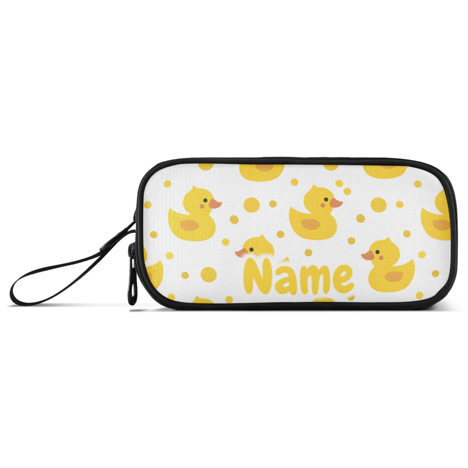 BOENLE Custom Cute Yellow Ducks Pencil Case Box Boys Girls Personalized Name Large Pencil Pouch
