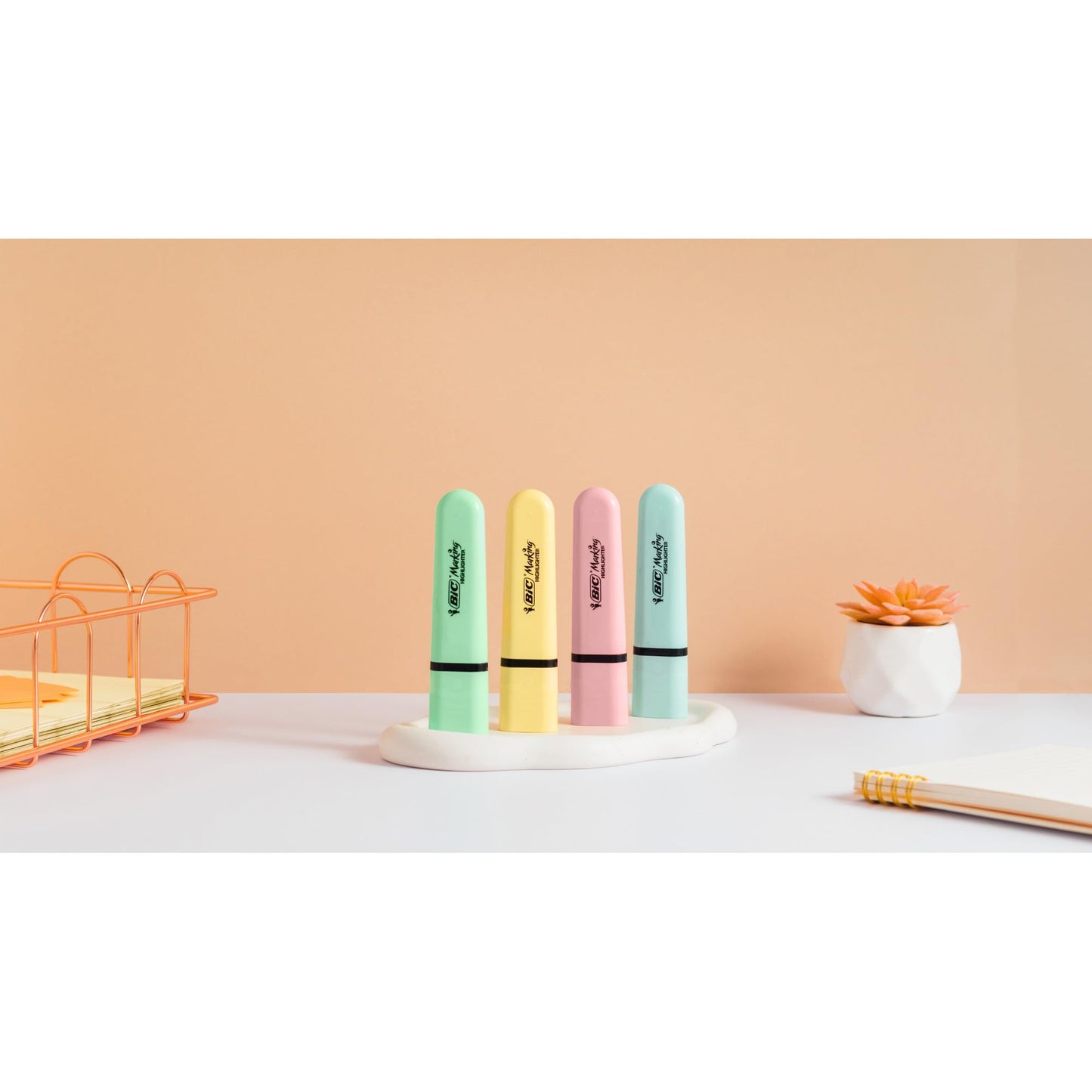 BIC Highlighter Highlighters Flat - Intense and Pastel Colours, Assorted, Pack of 10