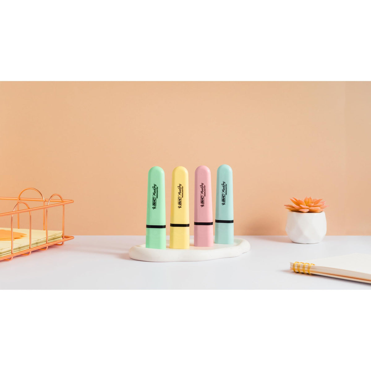 BIC Highlighter Highlighters Flat - Intense and Pastel Colours, Assorted, Pack of 10