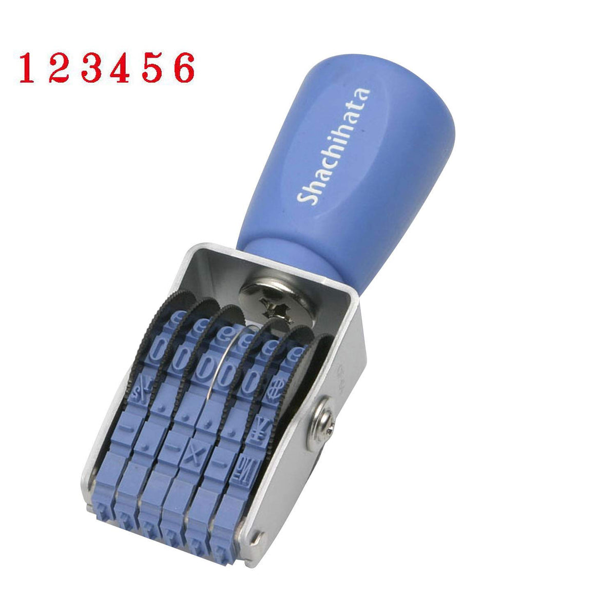Shachihata Rotating Rubber Stamp European 6 Rows No. 4 Mincho Body