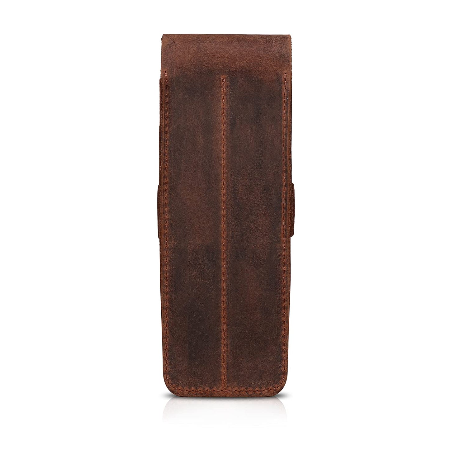 Londo Genuine Leather Pen and Pencil Case with Tuck in Flap, Stationery Bag - Two compartment
