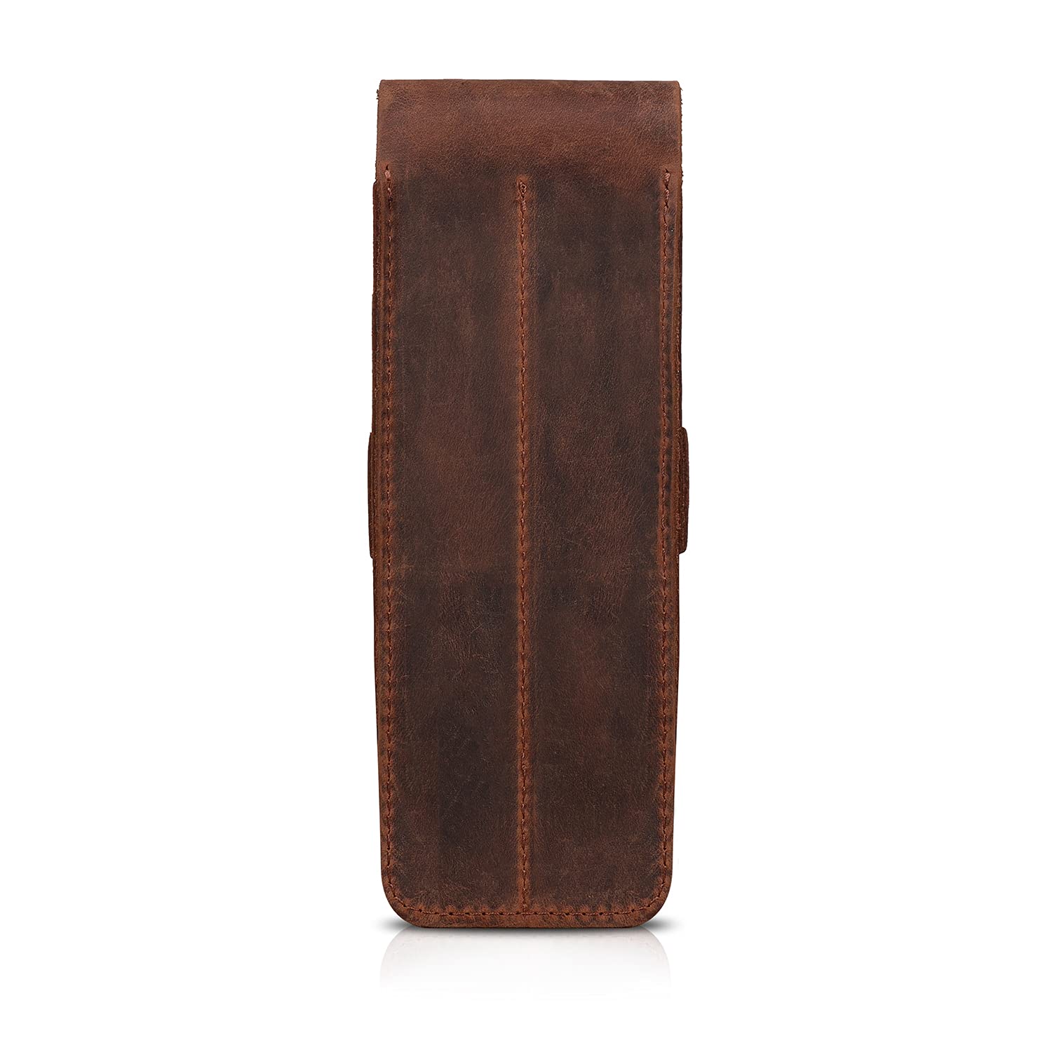 Londo Genuine Leather Pen and Pencil Case with Tuck in Flap, Stationery Bag - Two compartment