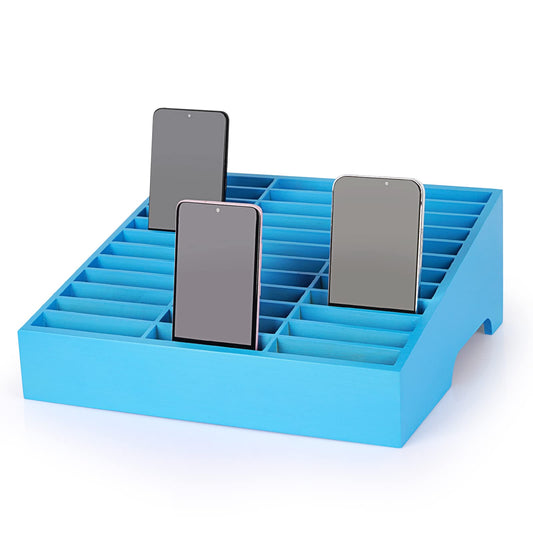 Ozzptuu 36-Grid Wooden Cell Phone Holder Desktop Organizer