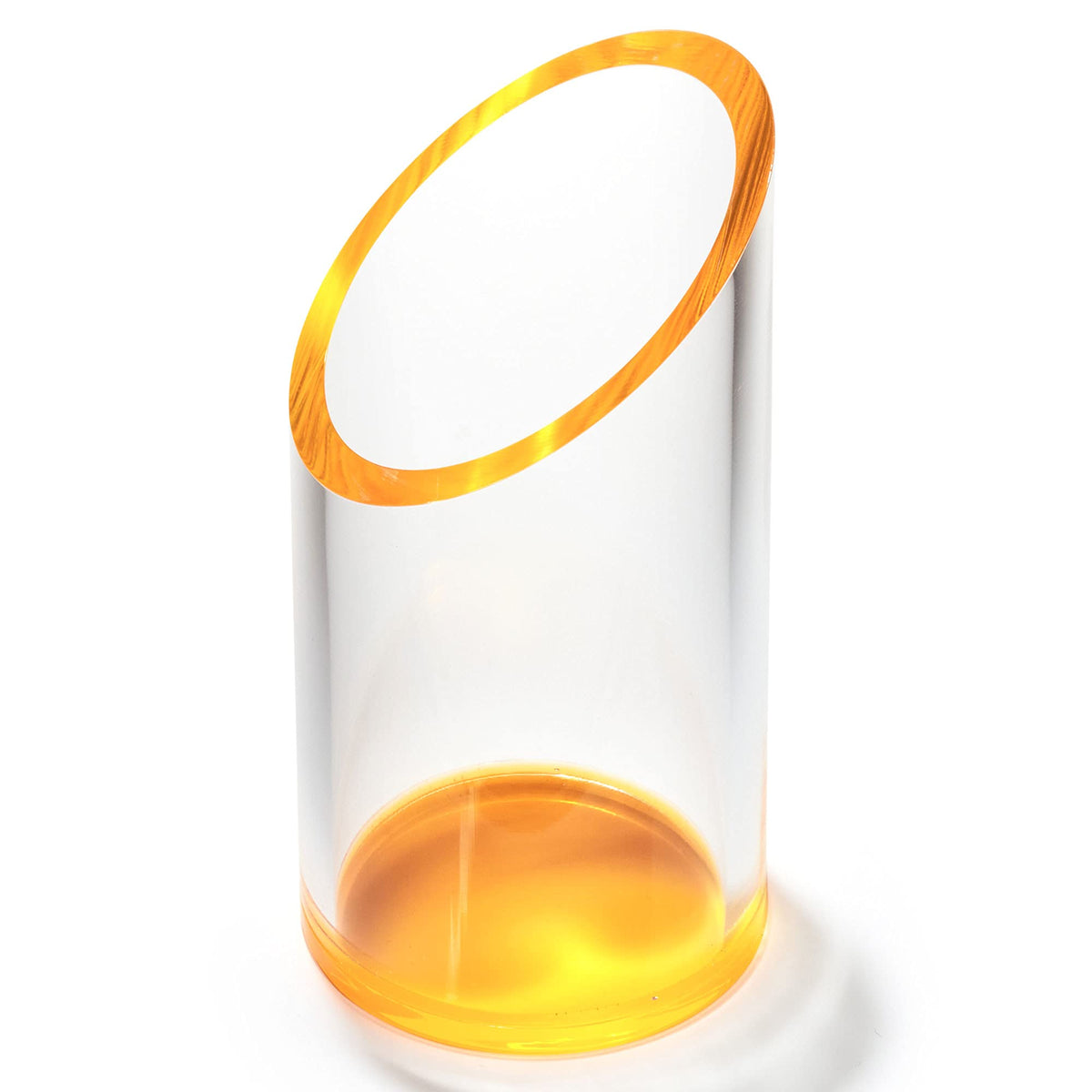 OfficeGoods Acrylic Pen Holder, 5.25” H x 2.5” W, Neon Tangerine