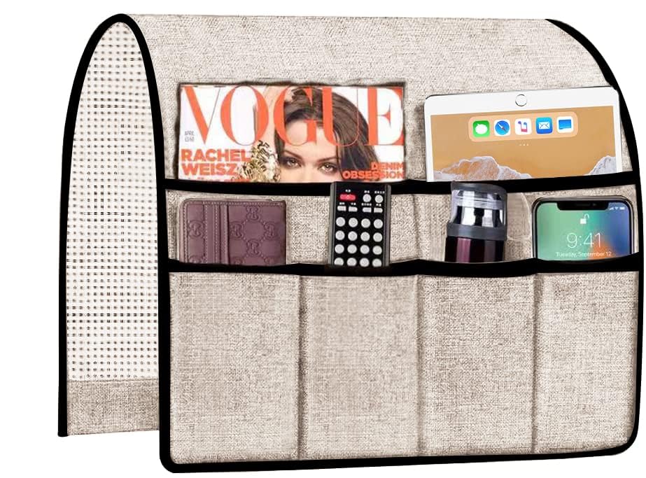 Sofa Armrest Organizer Couch Storage, TV Remote Holder for Armchair with 6 Pockets Hanging Remote