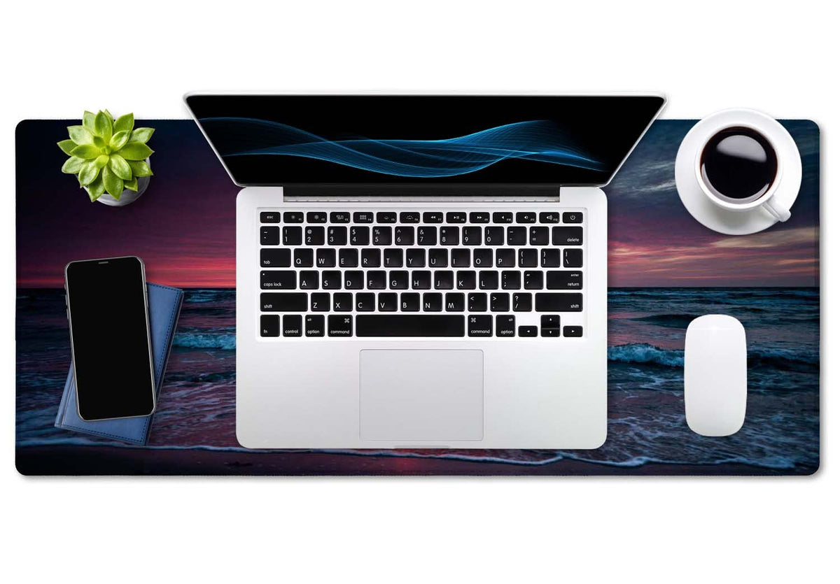 SSOIU Desk Mat, Extended Gaming Mouse Pad (35.5x15.7 in), Large Non-Slip Rubber Base Mousepad with
