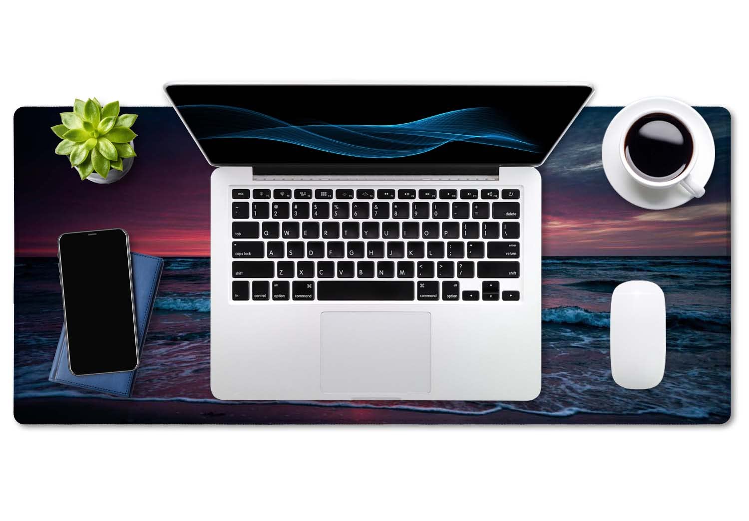 SSOIU Desk Mat, Extended Gaming Mouse Pad (35.5x15.7 in), Large Non-Slip Rubber Base Mousepad with
