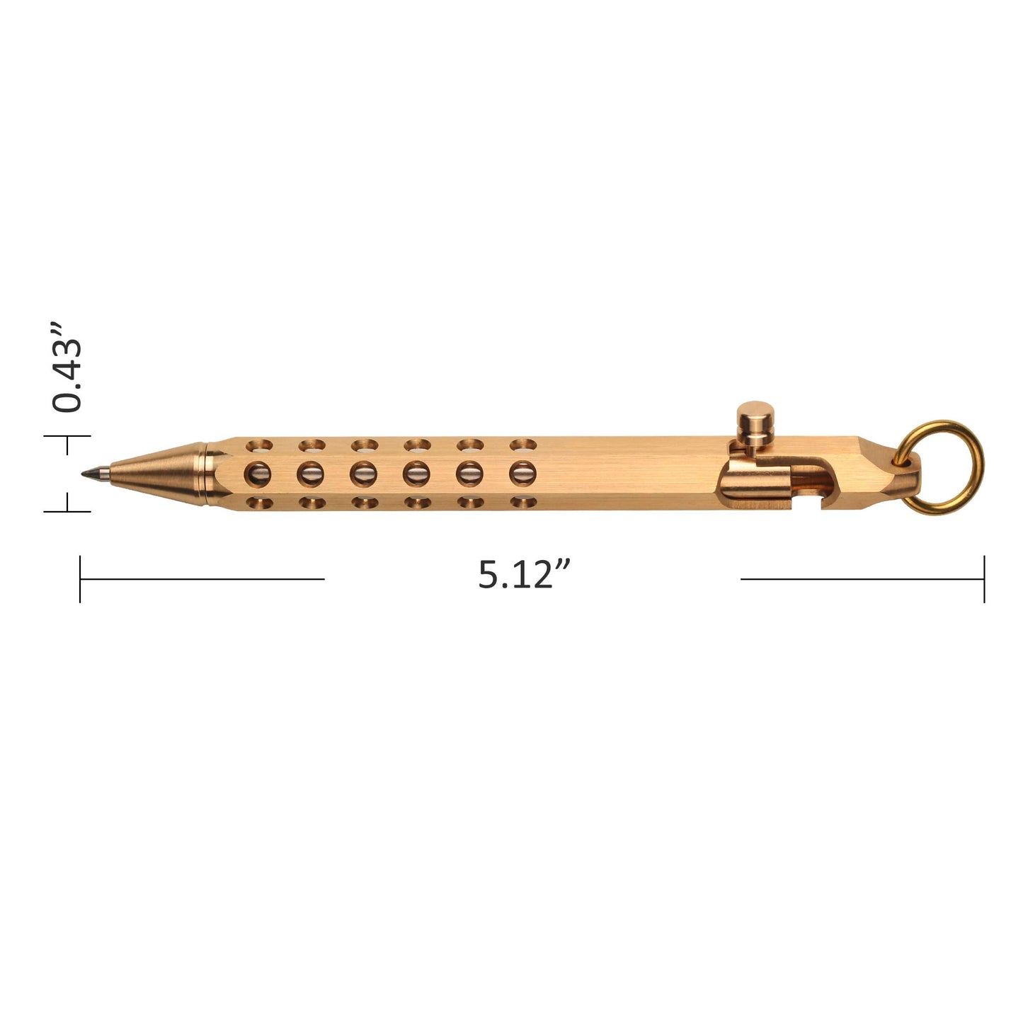 SMOOTHERPRO Solid Brass Bolt Action Pen with Extra Refill Hexagonal Six Edge Hollow Out Grip for