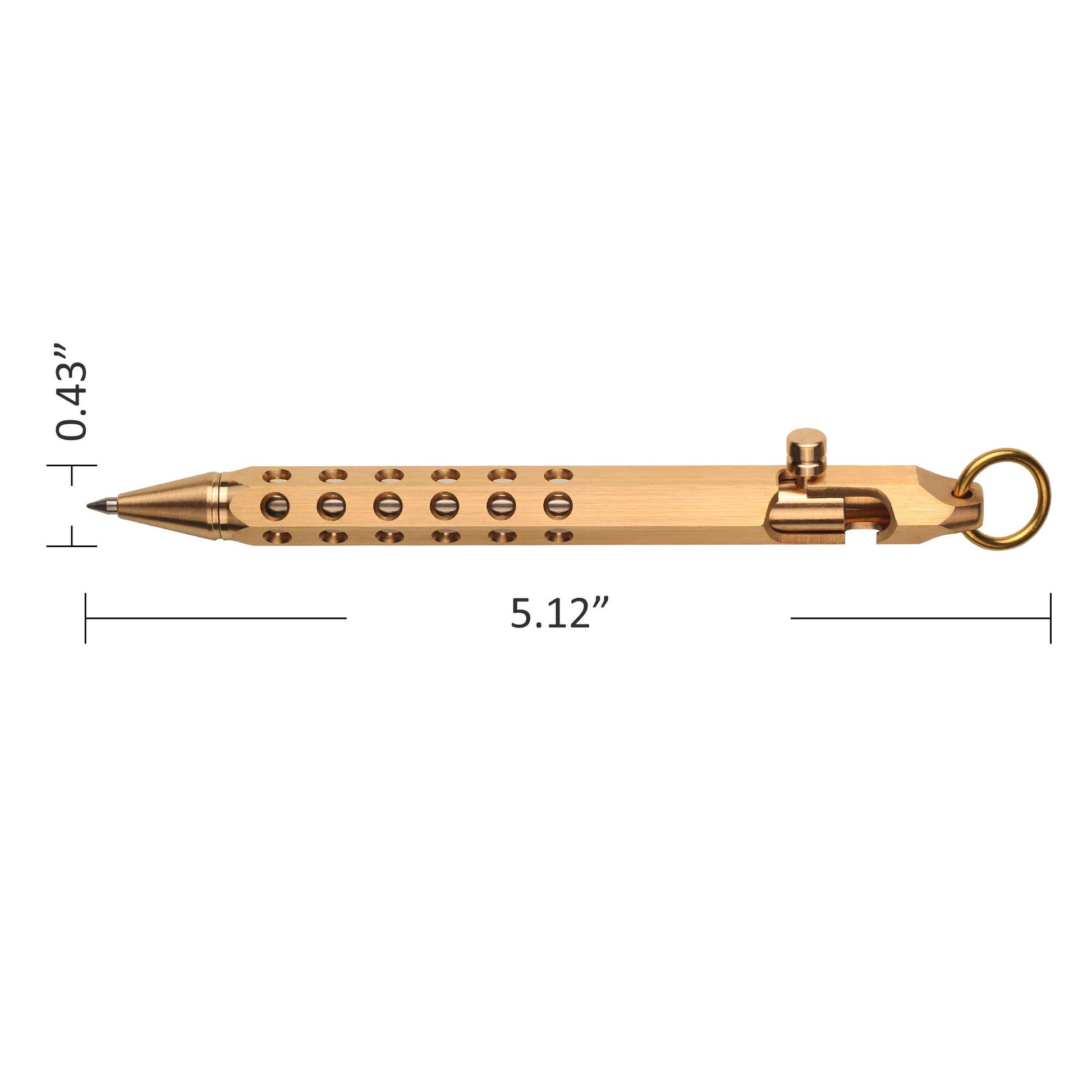 SMOOTHERPRO Solid Brass Bolt Action Pen with Extra Refill Hexagonal Six Edge Hollow Out Grip for