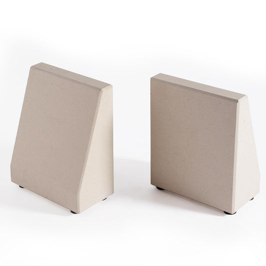 Book End, Natural Marble Bookend for Shelves, Non-Skid Bookends for Heavy Books, Heavy Duty Book