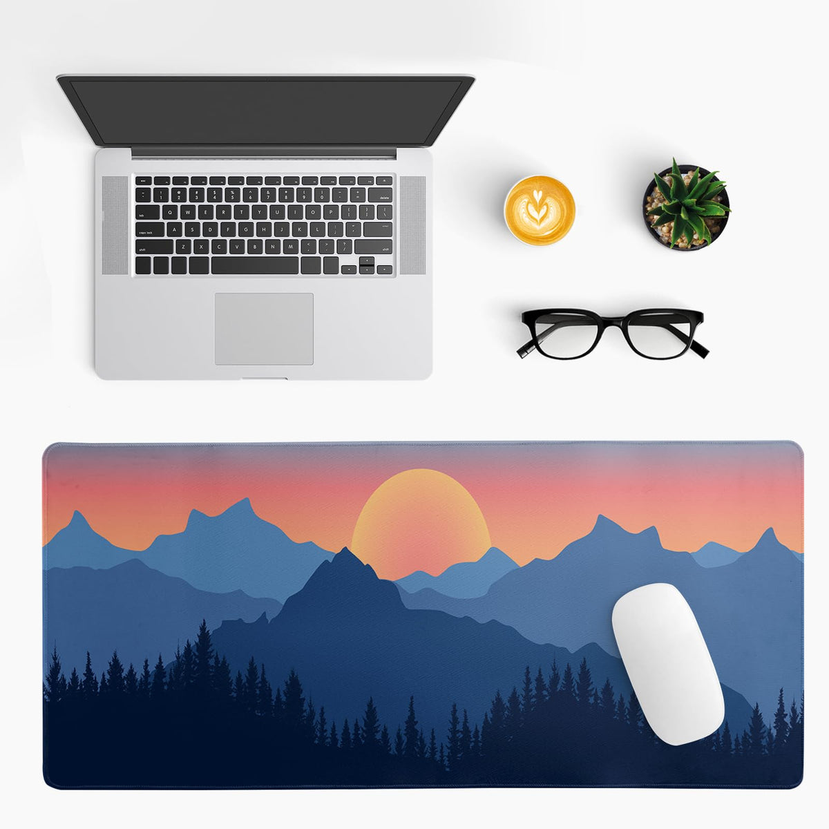 Japanese Mountain Landscape Gaming Mouse Pad Extended Large Mousepad with Nonslip Rubber Base