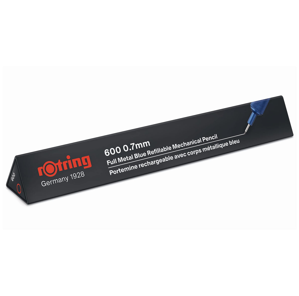rOtring 600 Mechanical Pencil | 0.7 mm | Blue All-Metal Body Propelling Pencil | Non-Slip Knurled